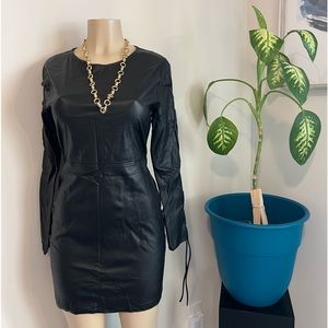 Missguided Faux Leather Long Sleeve Dress